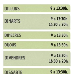 HORARI (mirar observacions)